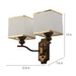 JS-VP S-427-2W Cloth Shade Wall Lights 2xE27 Mild Steel & Fabric Material Antique & White Finish
