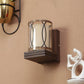 JS-VP S-431-1W Wooden Wall Lights 1xE27 Wood & Glass Material Dark Brown & Champaign Finish