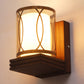 JS-VP S-431-1W Wooden Wall Lights 1xE27 Wood & Glass Material Dark Brown & Champaign Finish