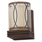 JS-VP S-431-1W Wooden Wall Lights 1xE27 Wood & Glass Material Dark Brown & Champaign Finish
