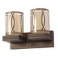 JS-VP S-431-2W Wooden Wall Lights 2xE27 Wood & Glass Material Dark Brown & Champaign Finish