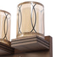 JS-VP S-431-2W Wooden Wall Lights 2xE27 Wood & Glass Material Dark Brown & Champaign Finish