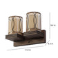 JS-VP S-431-2W Wooden Wall Lights 2xE27 Wood & Glass Material Dark Brown & Champaign Finish