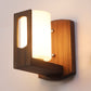 JS-VP S-433-1W Wooden Wall Lights 1xE27 Wood & Glass Material Dark Brown & White Finish