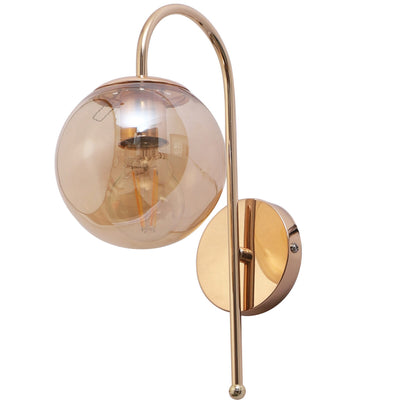 JS-VP S-434-1W Modern Wall Lights 1xE27 Mild Steel & Glass Material Gold & Champaign Finish