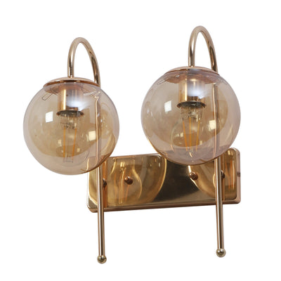 JS-VP S-434-2W Modern Wall Lights 2xE27 Mild Steel & Glass Material Gold & Champaign Finish