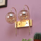 JS-VP S-434-2W Modern Wall Lights 2xE27 Mild Steel & Glass Material Gold & Champaign Finish