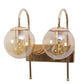JS-VP S-434-2W Modern Wall Lights 2xE27 Mild Steel & Glass Material Gold & Champaign Finish
