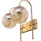 JS-VP S-434-2W Modern Wall Lights 2xE27 Mild Steel & Glass Material Gold & Champaign Finish