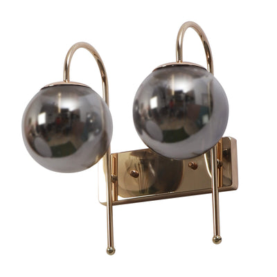JS-VP S-435-2W Modern Wall Lights 2xE27 Mild Steel & Glass Material Gold & Smoke Finish