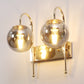 JS-VP S-435-2W Modern Wall Lights 2xE27 Mild Steel & Glass Material Gold & Smoke Finish