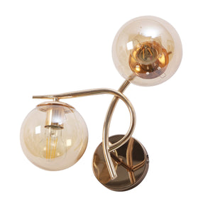 JS-VP S-436-2W Modern Wall Lights 2xE27 Mild Steel & Glass Material Gold & Champaign Finish