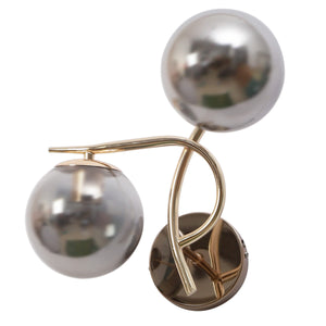 JS-VP S-437-2W Modern Wall Lights 2xE27 Mild Steel & Glass Material Gold & Smoke Finish