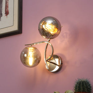 JS-VP S-437-2W Modern Wall Lights 2xE27 Mild Steel & Glass Material Gold & Smoke Finish