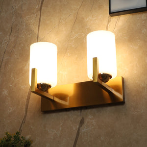 JS-VP S-497-2W Modern Wall Lights 2xE27 Mild Steel & Glass Material Antique & White Finish