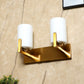 JS-VP S-497-2W Modern Wall Lights 2xE27 Mild Steel & Glass Material Antique & White Finish