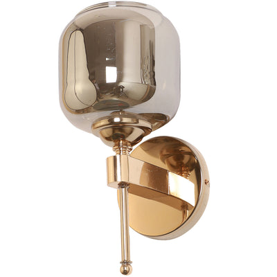 JS-VP S-443-1W Modern Wall Lights 1xE27 Mild Steel & Glass Material Gold & Smoke Finish