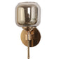 JS-VP S-443-1W Modern Wall Lights 1xE27 Mild Steel & Glass Material Gold & Smoke Finish