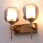 JS-VP S-443-2W Modern Wall Lights 1xE27 Mild Steel & Glass Material Gold & Smoke Finish