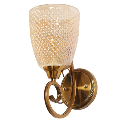 JS-VP S-472-1W Modern Wall Lights 1xE27 Mild Steel & Glass Material Antique & Champaign Finish