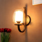 JS-VP S-487-1W Modern Wall Lights 1xE27 Mild Steel & Glass Material Brown & Champaign Finish