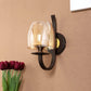 JS-VP S-487-1W Modern Wall Lights 1xE27 Mild Steel & Glass Material Brown & Champaign Finish