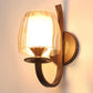 JS-VP S-487-1W Modern Wall Lights 1xE27 Mild Steel & Glass Material Brown & Champaign Finish