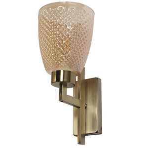 JS-VP S-483-1W Modern Wall Lights 1xE27 Mild Steel & Glass Material Antique & Champaign Finish