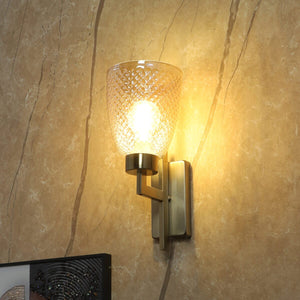 JS-VP S-483-1W Modern Wall Lights 1xE27 Mild Steel & Glass Material Antique & Champaign Finish