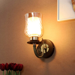 JS-VP S-486-1W Modern Wall Lights 1xE27 Mild Steel & Glass Material Antique & Champaign Finish