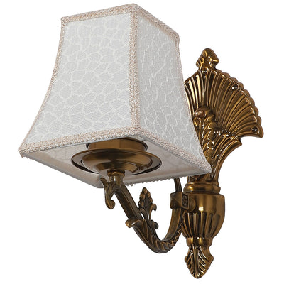 JS-VP S-490-1W Cloth Shade Wall Lights 1xE27 Mild Steel & Fabric Material Antique & Cream Finish
