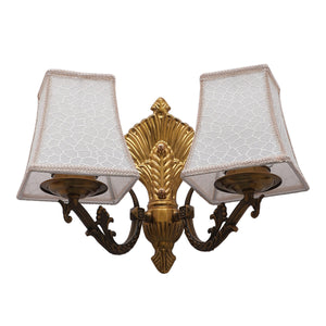 JS-VP S-490-2W Cloth Shade Wall Lights 2xE27 Mild Steel & Fabric Material Antique & Cream Finish