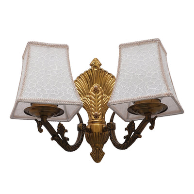 JS-VP S-490-2W Cloth Shade Wall Lights 2xE27 Mild Steel & Fabric Material Antique & Cream Finish