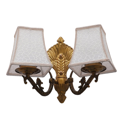 JS-VP S-490-2W Cloth Shade Wall Lights 2xE27 Mild Steel & Fabric Material Antique & Cream Finish