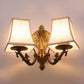 JS-VP S-490-2W Cloth Shade Wall Lights 2xE27 Mild Steel & Fabric Material Antique & Cream Finish