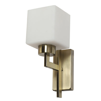 JS-VP S-492-1W Modern Wall Lights 1xE27 Mild Steel & Fabric Material Antique & White Finish
