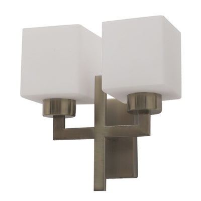 JS-VP S-492-2W Modern Wall Lights 2xE27 Mild Steel & Fabric Material Antique & White Finish
