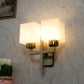 JS-VP S-492-2W Modern Wall Lights 2xE27 Mild Steel & Fabric Material Antique & White Finish