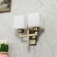 JS-VP S-492-2W Modern Wall Lights 2xE27 Mild Steel & Fabric Material Antique & White Finish