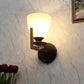 JS-VP S-495-1W Modern Wall Lights 1xE27 Mild Steel & Glass Material Antique, Brown & White Finish