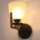 JS-VP S-495-1W Modern Wall Lights 1xE27 Mild Steel & Glass Material Antique, Brown & White Finish