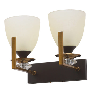 JS-VP S-495-2W Modern Wall Lights 2xE27 Mild Steel & Glass Material Antique, Brown & White Finish