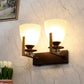 JS-VP S-495-2W Modern Wall Lights 2xE27 Mild Steel & Glass Material Antique, Brown & White Finish