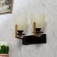 JS-VP S-495-2W Modern Wall Lights 2xE27 Mild Steel & Glass Material Antique, Brown & White Finish