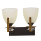 JS-VP S-495-2W Modern Wall Lights 2xE27 Mild Steel & Glass Material Antique, Brown & White Finish