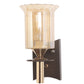 JS-VP S-501-1W Wooden Wall Lights 1xE27 Mild Steel, Wood & Glass Material Brown, Gold & Champaign Finish