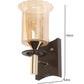 JS-VP S-501-1W Wooden Wall Lights 1xE27 Mild Steel, Wood & Glass Material Brown, Gold & Champaign Finish