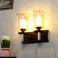 JS-VP S-501-2W Wooden Wall Lights 1xE27 Mild Steel, Wood & Glass Material Brown, Gold & Champaign Finish