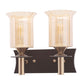 JS-VP S-501-2W Wooden Wall Lights 1xE27 Mild Steel, Wood & Glass Material Brown, Gold & Champaign Finish