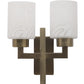 JS-VP S-502-2W Modern Wall Lights 2xE27 Mild Steel & Glass Material Antique & White Finish